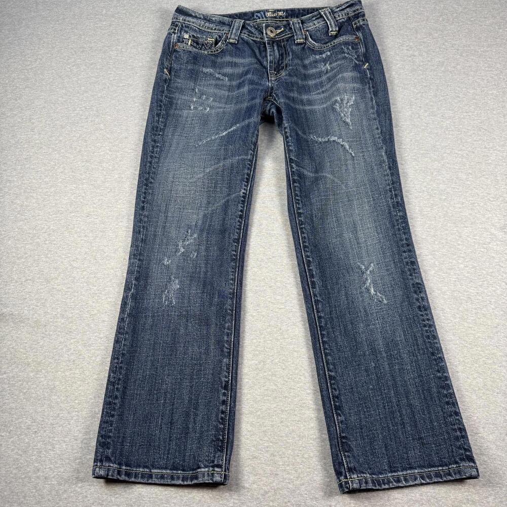 Miss Me Women's Distressed Blue Denim Jeans Size 27
